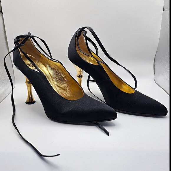 Bernard Figueroa Black Sculptural Stiletto Heels – Size 37.5 (US 7.5) - Picture 3 of 8